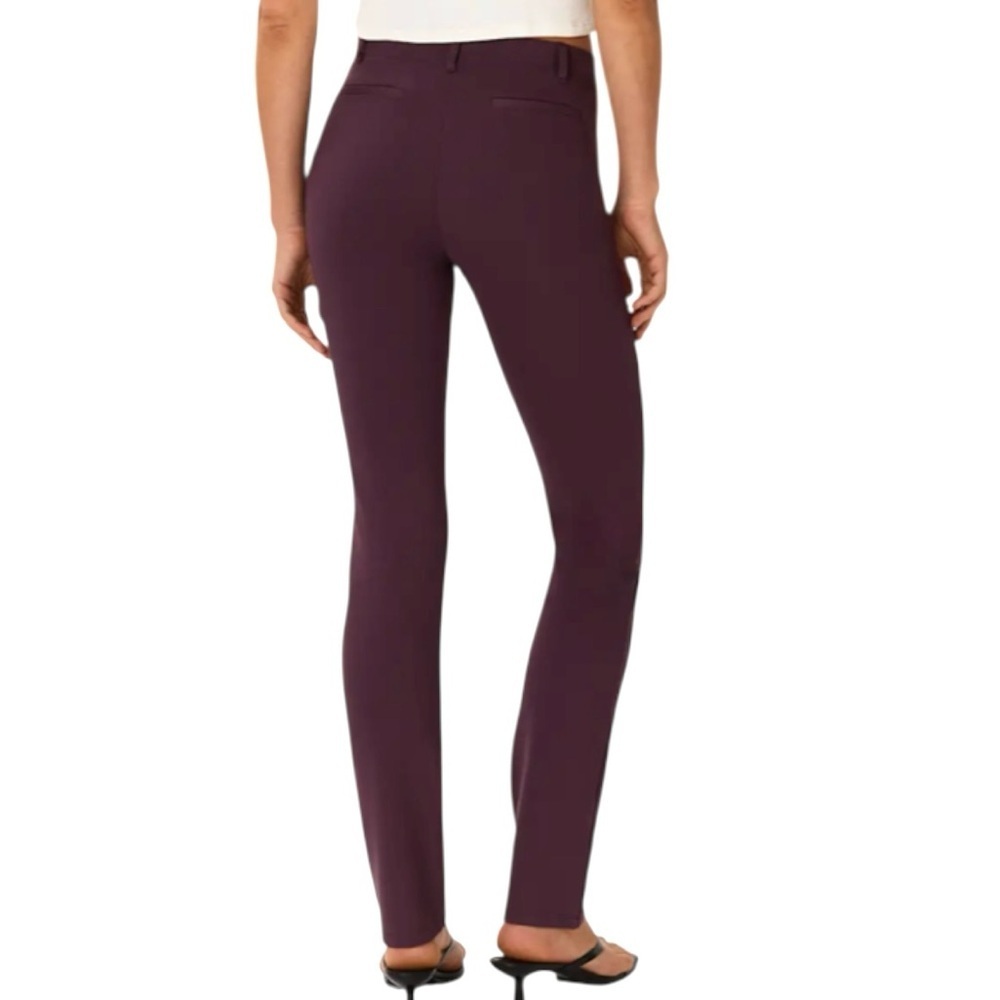 Quince Ultra-Stretch Ponte Straight Leg Pants Burgundy Size Medium - Picture 4 of 12